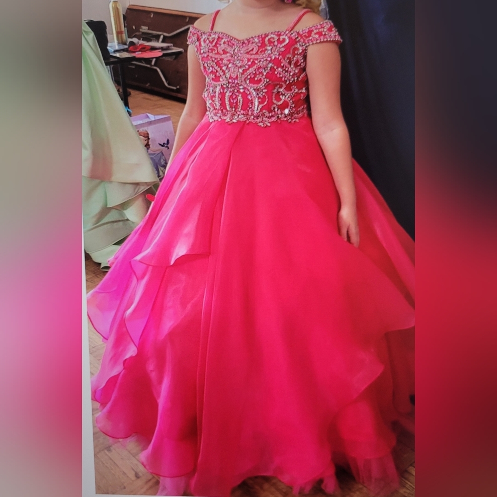 Girls Rachel Allan Size 8 Long Pageant Gown
